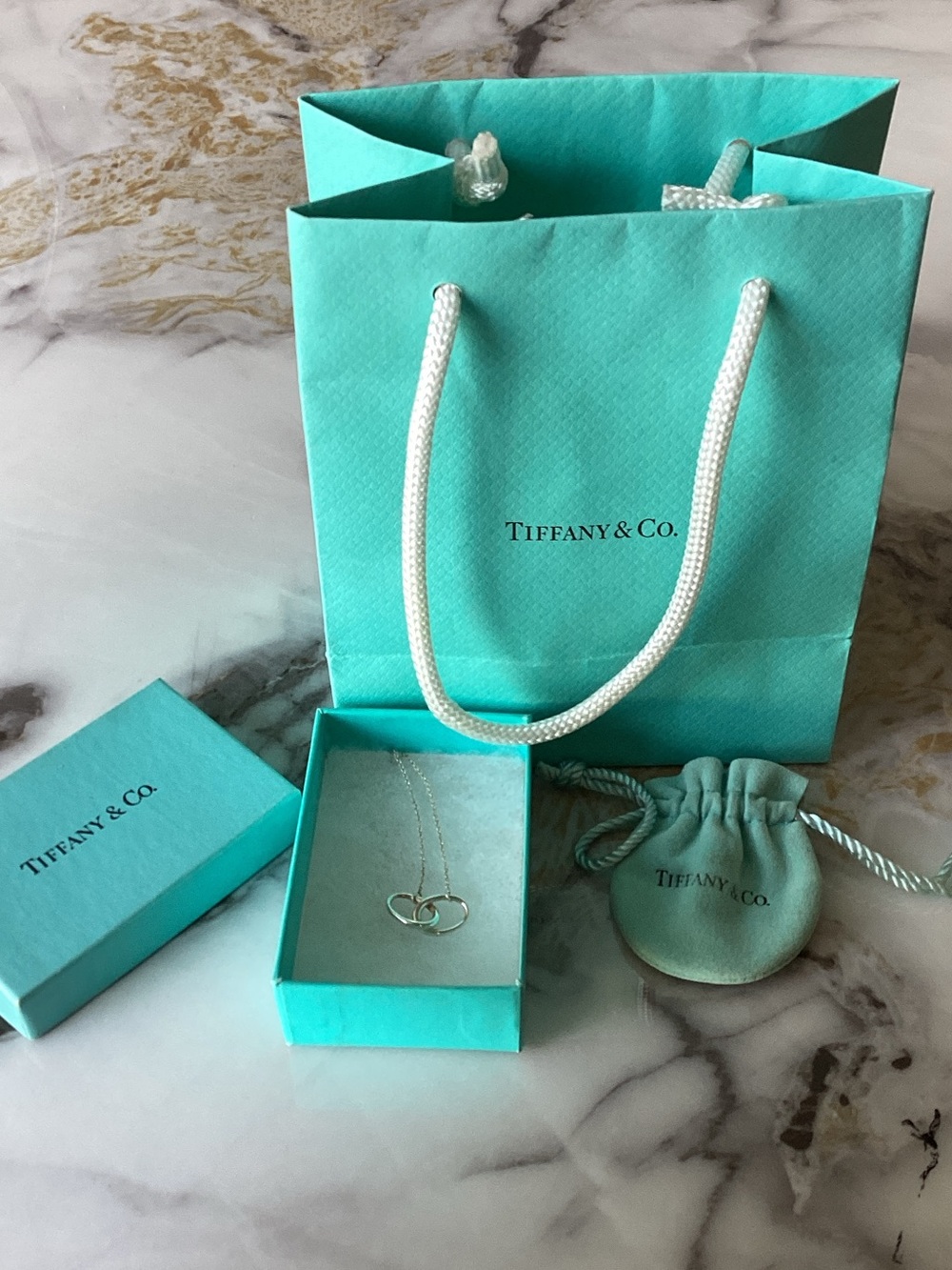 Tiffany & Co. Silver double loop interlocking Necklace